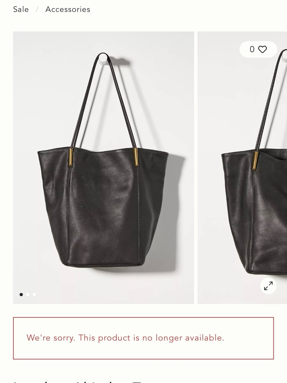 Anthropologie Akimbo Leather Tote Bag – Black